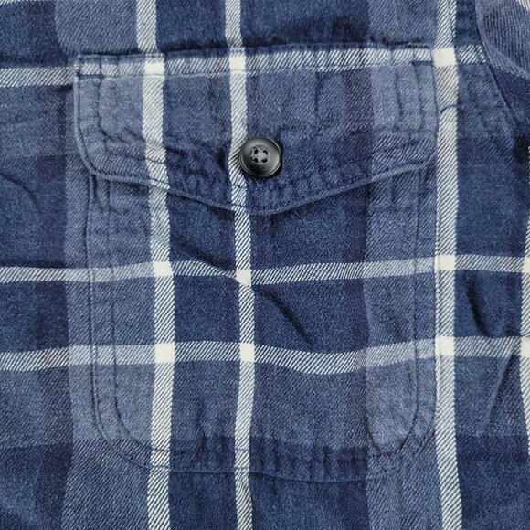 Sonoma Button Shirt Men's Medium Blue Plaid Flannel Pockets Long Sleeve Adult M - Picture 5 of 15